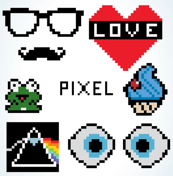 Pixel art koleksiyonu. — Stok Vektör