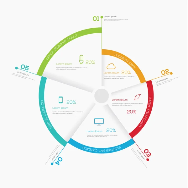 Wirtschaftsinfografik Kreis-Elemente. — Stockvektor