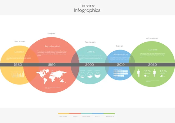 Tijdlijn cirkels infographic. — Stockvector