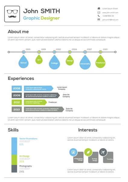 Reanudar. Con infografías — Vector de stock