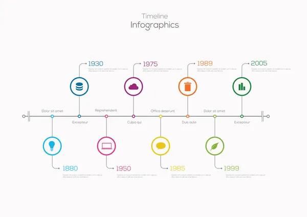 Linha do tempo Infográfico. — Vetor de Stock