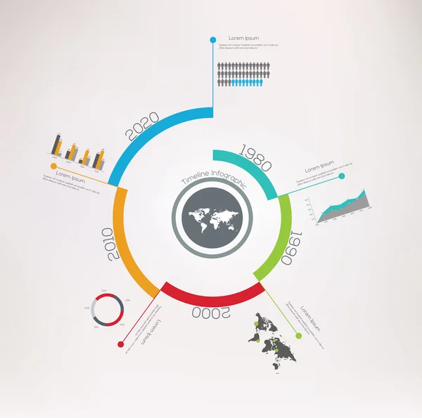 Spiral zaman çizelgesi infographics.