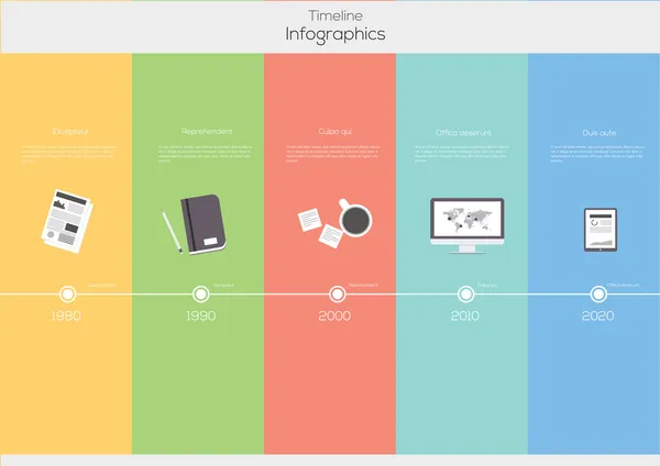 Linha do tempo Infográfico. — Vetor de Stock