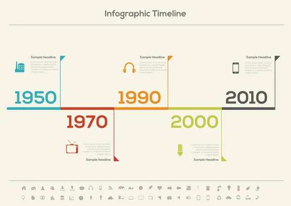 Retro-Timeline-Infografik. lizenzfreie Stockillustrationen