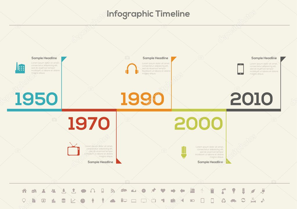 Retro Timeline Infographic.