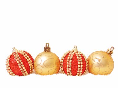 Noel top kırmızı ve altın