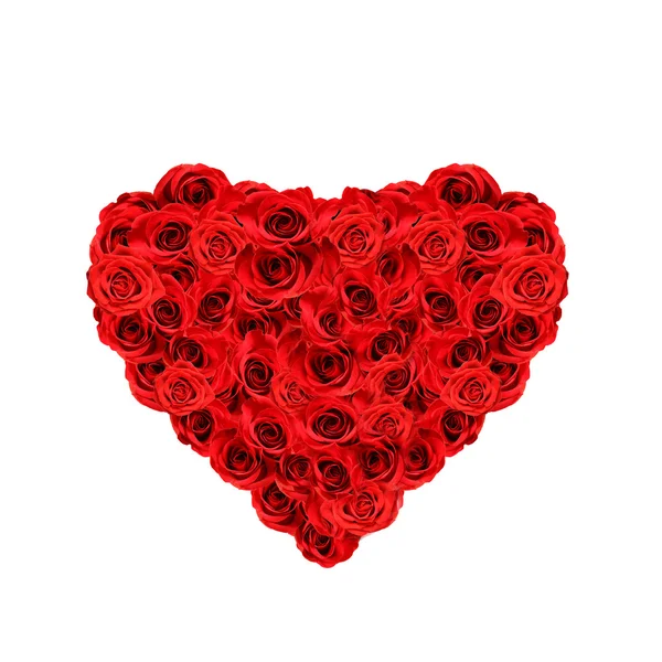 Kırmızı güllerle kalp — Stok fotoğraf