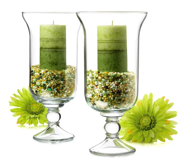 Green candles — Stock Photo, Image