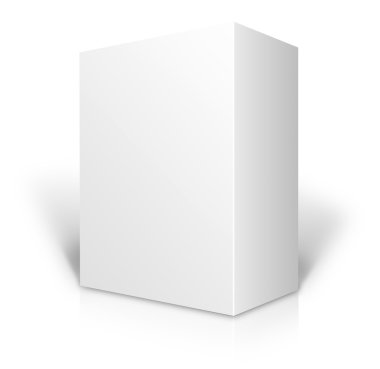 White 3D box clipart