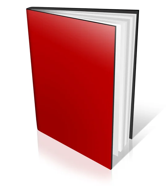 Libro abierto rojo — Vector de stock