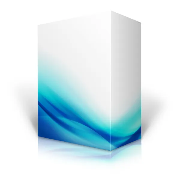 Caixa azul e branca — Vetor de Stock