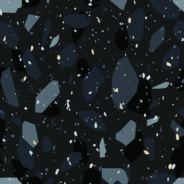 Modèle Sans Couture Terrazzo Granit Marbre Vénitien Quartz Mosaïque Verre — Image vectorielle