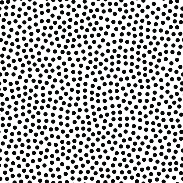 Black White Geometric Polka Dot Seamless Vector Pattern Monochromatic Simple — Stock Vector