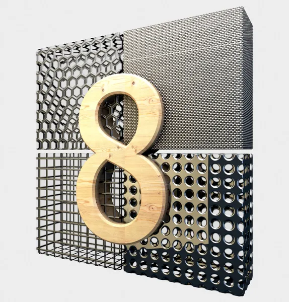 Ein abstraktes Fensterdesign fake 8 metallic — Stockfoto