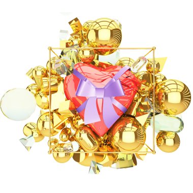 güzel bir kalp altın çevre ile