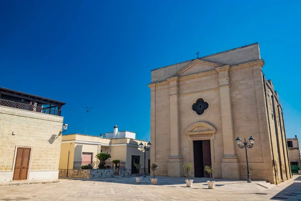 Pequeño Pueblo Acaya Lecce Salento Puglia Italia Iglesia Santa Maria — Foto de Stock