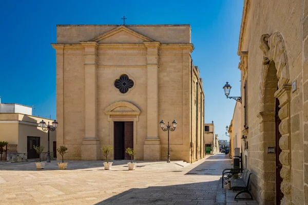 Pequeño Pueblo Acaya Lecce Salento Puglia Italia Iglesia Santa Maria —  Fotos de Stock