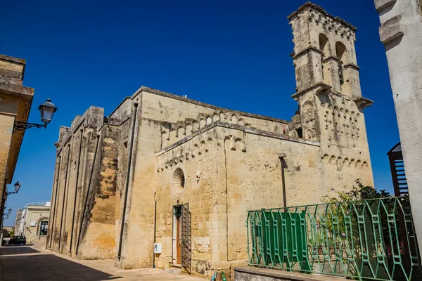 Pequeño Pueblo Acaya Lecce Salento Puglia Italia Iglesia Santa Maria — Foto de Stock