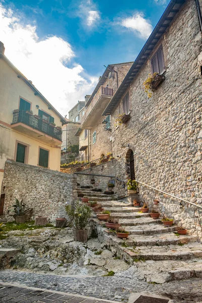 Piccolo Borgo Tolfa Nel Lazio Uno Scorcio Della Città Con — Foto Stock