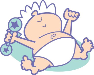 Bebek sırtında döşeme ve çıngırak holding