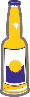 Clear glass bear bottle with a blank label clipart
