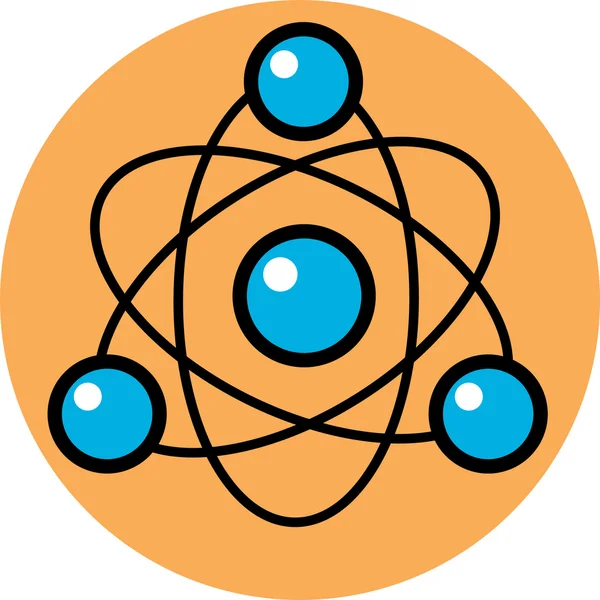Átomo com esferas azuis — Vetor de Stock