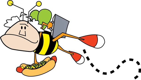 Mans tête sur un corps d'abeilles — Image vectorielle