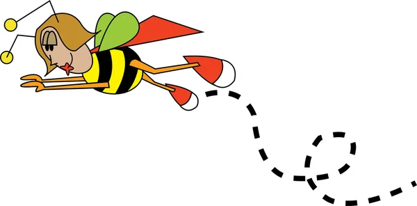 Kvinnlig bee under flygning — Stock vektor