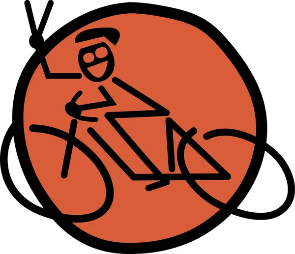 Biker Riding Bicycle — Stock Vector