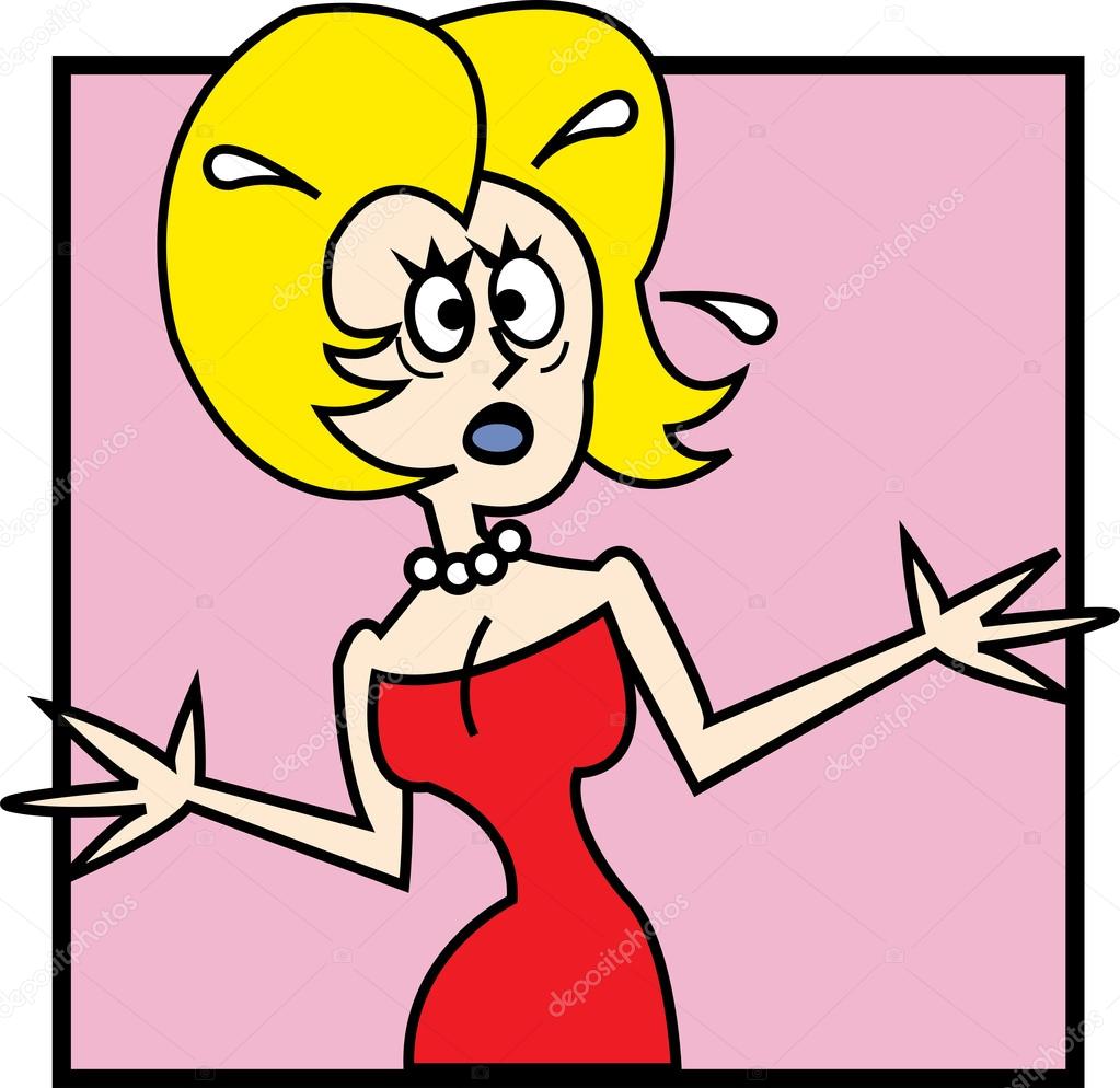 Loca rubia damisela en apuros Vector de stock #17236209 de ©ClipArtGuy, image size:1023x994