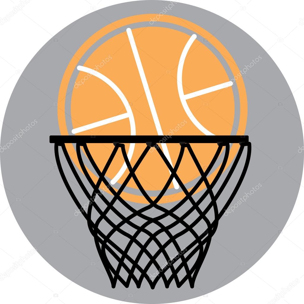 Basketball in a hoop