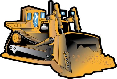 Sarı buldozer kir inşaat alanında hareket