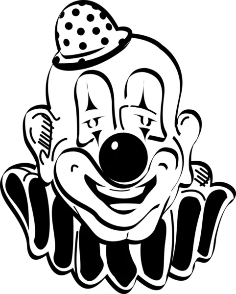 Clown de parti noir et blanc — Image vectorielle