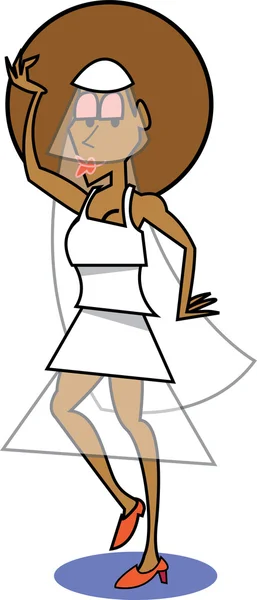 Pretty African American bride — Stock Vector