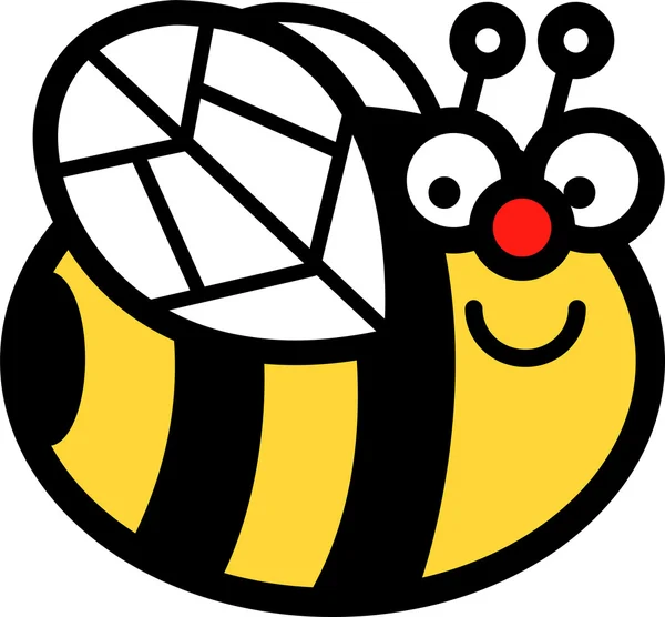 Feliz gordito miel abeja sonriendo y volando por — Archivo Imágenes Vectoriales