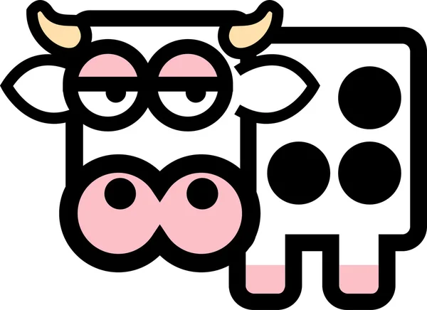 Χαριτωμένα κινούμενα σχέδια αγελάδα — Διανυσματικό Αρχείο