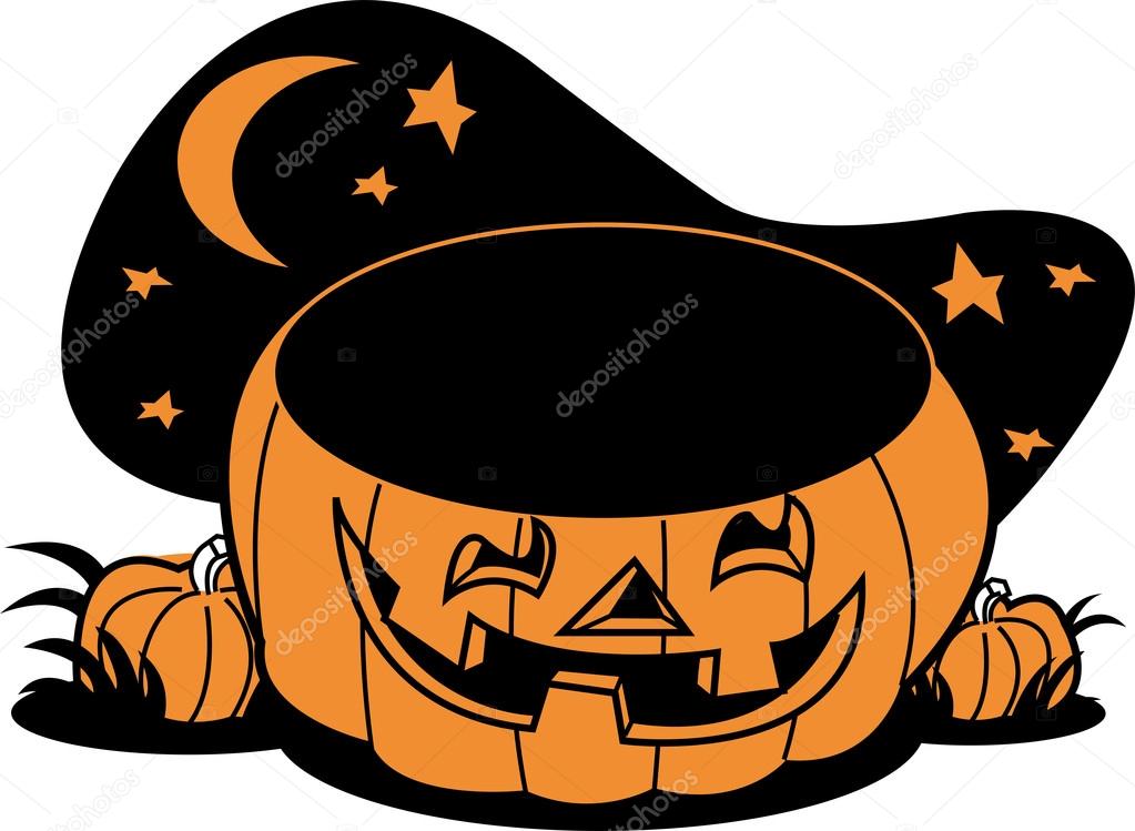 Carved jack o lantern halloween pumpkin outside under the moon and stars