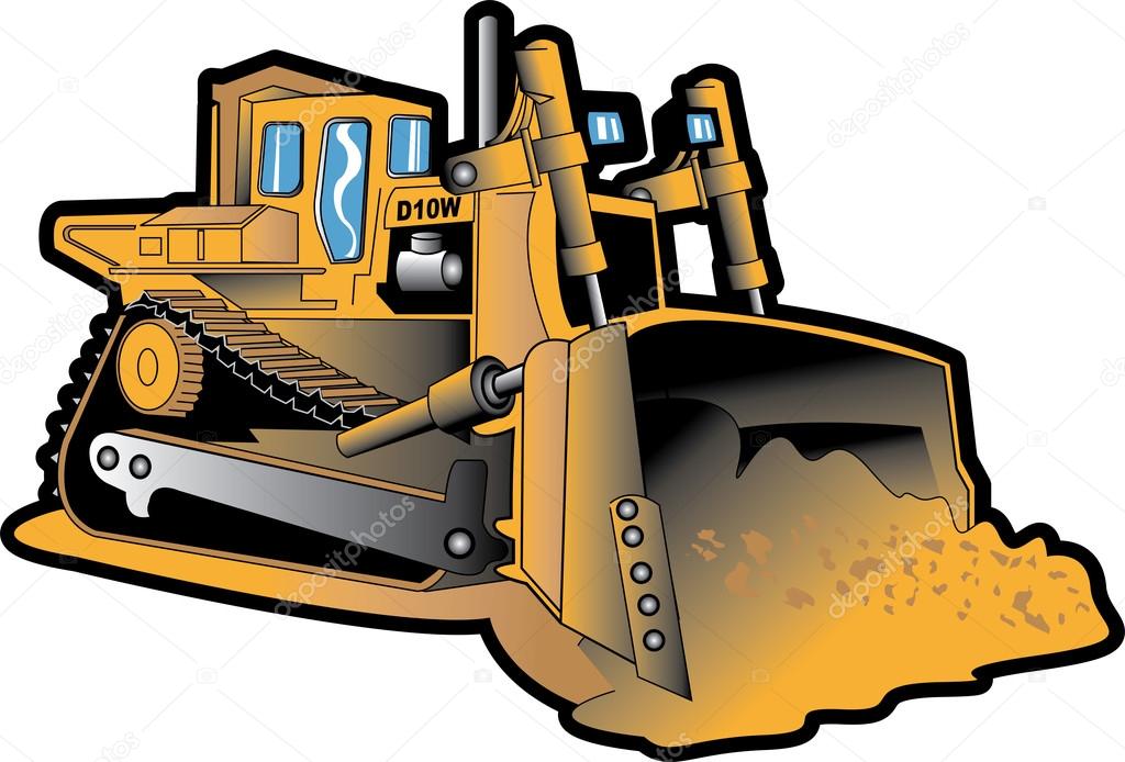 Yellow bulldozer moving dirt at a construction site