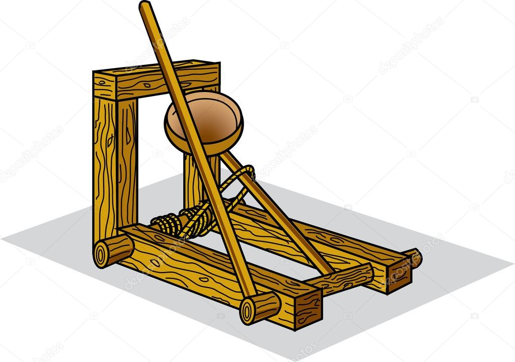 Historical Wooden Catapult — Stock Vector © ClipArtGuy #17247753