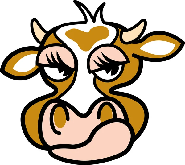 Cow with a mad expression — Stock Vector