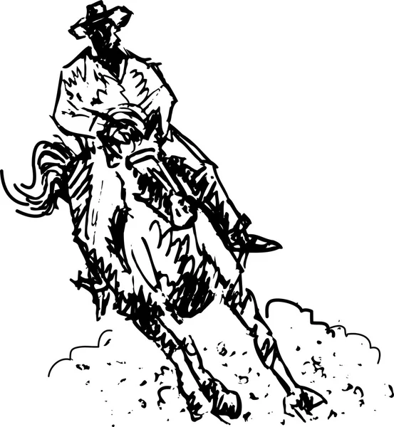 Rodeo cavaleiro ocidental cowboy — Vetor de Stock