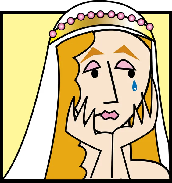 悲伤的新娘 — 图库矢量图片