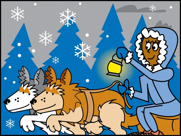 卡通雪橇犬 — 图库矢量图片
