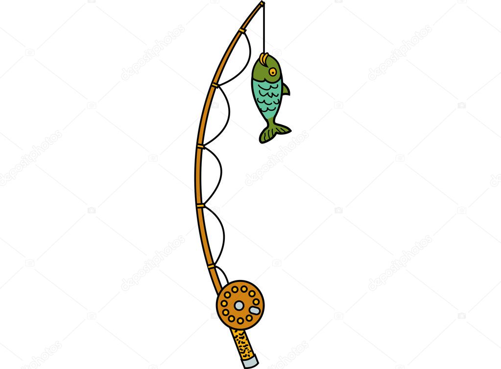 Cartoon fishing rod