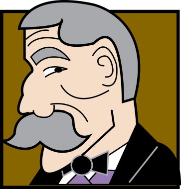 gri saçlı adam bıyıklı