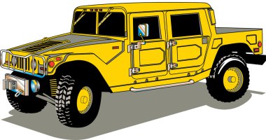 büyük sarı hummer h2 araç kamyon yatak