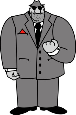 Tough Mobster Holding Up A Fist clipart