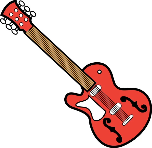 Guitar Over a White Background — Stock Vector