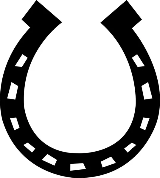 Zapato de caballo suerte negro — Vector de stock