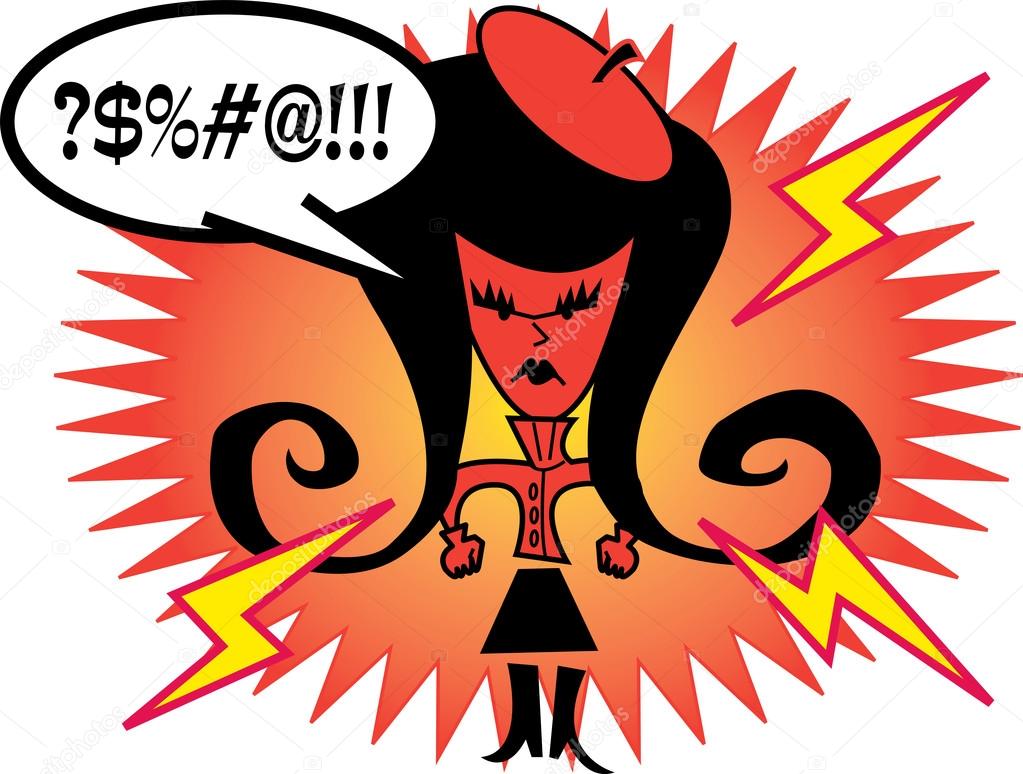 Angry girl cursing — Stock Vector © ClipArtGuy 17426485